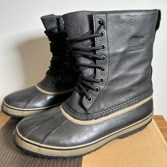 Sorel 1964 Premium T Snow Boots NM1561-010 Men’s Sz 13 Black Leather Waterproof main image 4